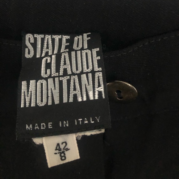 State of Claude, Montana VTG high, narrow waisted wool black pants size 8 - Picture 2 of 7